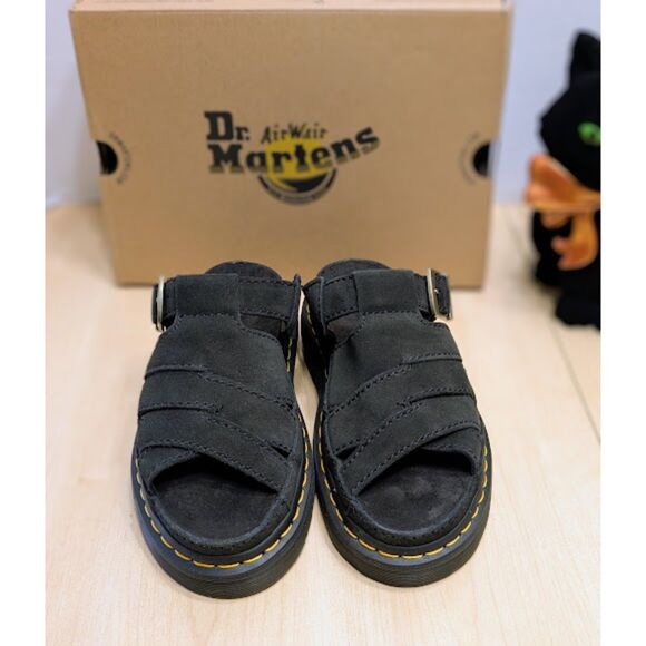 Dr. Martens Unisex Maxxy Slide Buttersoft Black Suede Leather Sandals UK5 NIB - Picture 5 of 13